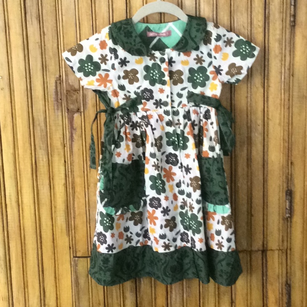 Jelly The Pug Floral Kids Dress With Pockets